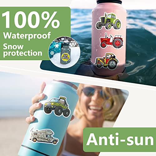 DETICKERS Vehicle Stickers for Kids Boys Water Bottle 50 PCS Waterproof Vinyl Gifts for Teen Boys Stickers - style: Vehicle
