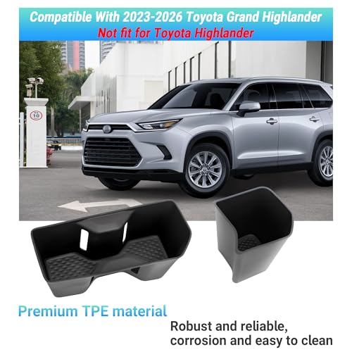 Center Console Cup Holder Compatible with 2024-2026 Toyota Grand Highlander Interior Accessories, Silicone Gear Shift Panel Storage Box and Double Cup Holder - size: Cup Holder 2PC