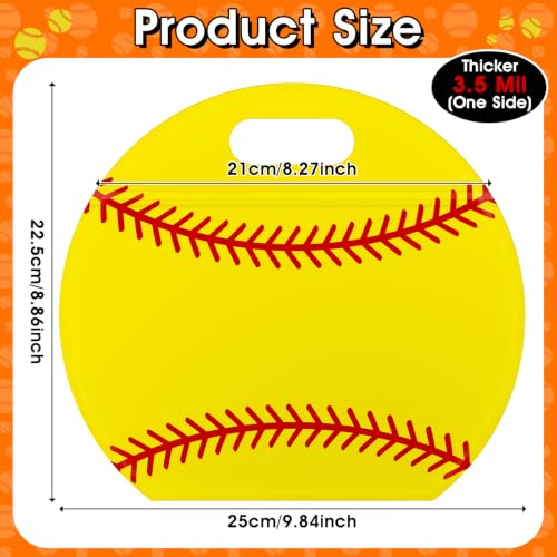 AKAIXI 24pcs 3.5Mil Thickened Softball Goodie Bags Reusable Sealed Bags | with Handle Stand-up Softball Goodie Bags for Coach Team Softball Mom, Party Favor Birthday Gifts Candy Bags Supplies - color: Softball