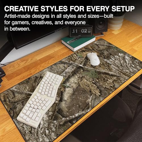 MPCO. Real Tree Large Gaming Desk Pad - 36" x 17" Duraglyde Fabric APX – Without Logo Desk Mats - Non-Slip, Washable, Smooth Glide for Precision Gaming & Work - color: Duraglyde Apx – Without Logo