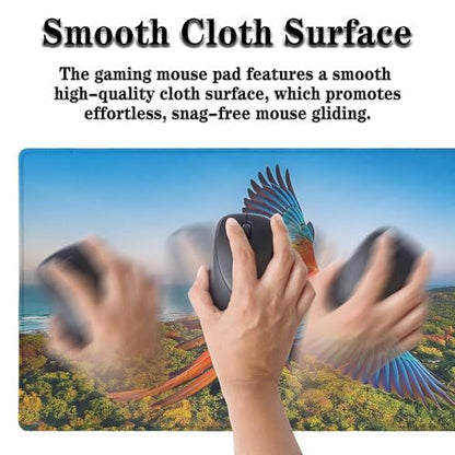Beautiful Macaw Full Desk Mouse Pad Blue Sky Green Trees Natural Large Gaming Mousepad for Keyboard PC.Home,Office 35.4"X15.7" - color: beautiful macaw