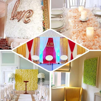 Efavormart 11 Sq ft. | Pink/Cream UV Protected Hydrangea Flower Wall Mat Backdrop - 4 Artificial Panels - color: Pink