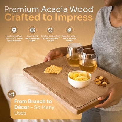 Couch Cup Holder and Serving Tray , Anti- Spill Couch Caddy , Silicone Paulownia Wood Cup Holder for Couch , Proof Couch Caddy Practical for Drinks ,Snacks, Remote Control, Rotatable Phone Holder.