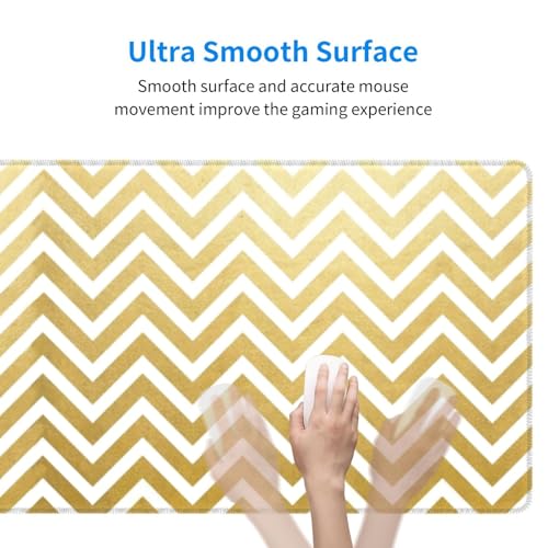 Golden Geometric Diagram Mouse Pad Large Gaming Mousepad Non-Slip Rubber Base Keyboard Mouse Mat for Laptop Keyboard Desktop 31.5 x 11.8 inch - color: Golden Geometric Diagram