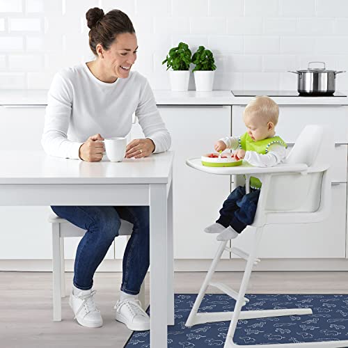 Blissful Diary Baby Splat Mat for Under High Chair, 50.4 x 50.4 Inch Wipeable Splash Mat, Waterproof and Washable, Anti-Slip Floor Protector, Safari Animals - color: Safari Animals