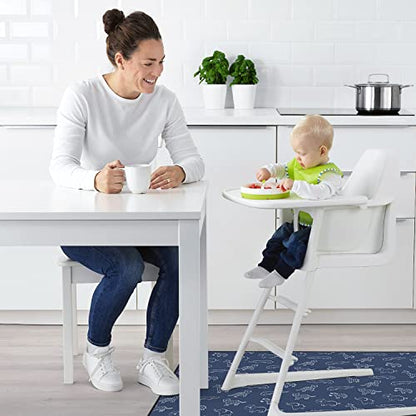 Blissful Diary Baby Splat Mat for Under High Chair, 50.4 x 50.4 Inch Wipeable Splash Mat, Waterproof and Washable, Anti-Slip Floor Protector, Safari Animals - color: Safari Animals