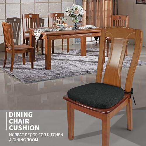 SINOSSO 1 Pack Memory Foam Chair Cushions for Dining Chair, Friendly Woven Fabric 16" U-Shape Comfortable Kitchen Chair Pad, Removable Slip Resistant Seat Cushion (1 Piece, Black) - color: Black