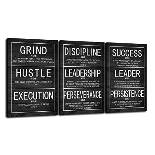 WYJZDZQ8 Motivational Poster Inspirational Canvas Wall Art 3 Pieces Prints Artwork for Living Room Modern Home Decor Inspiring Painting Pictures Stretched and Framed Ready to Hang [48''Wx 24''H] - color: Inspirational-1, size: 24.00" x 48.00"