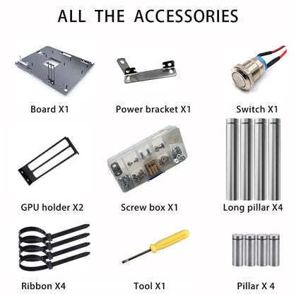 Stackable Open Air Computer Case Rack – Modular PC Frame Chassis for ATX/MATX/ITX Motherboards, Ideal for Studio, Mining Rig, DIY Builds