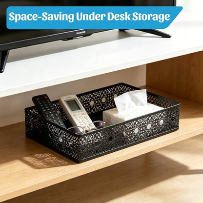 Letter Desk Tray Organizer, Metal Mesh File Basket for Office Home | Decoration Drawer Trays, Large Capacity Heavy-Duty Storage Box, Desktop Bin for Document, A4 Printer Paper, Mail, Paperwork - style: Pattern 3#