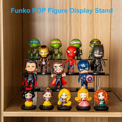 HENABLE 3 Tier Perfume Organizer Stand, Black Acrylic Risers Display Stands, Cologne Shelf Dessert Display for Party, Figure Stand Funko POP Shelves, Collection Cosmetic, Cupcake Stand Holder - size: 3-Tier