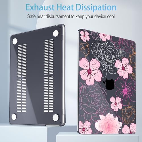 Mektron Case for 2026 MacBook Neo 13-inch A18 Pro chip A3404 Laptop Cover with 13-inch (Diagonal) Liquid Retina Display+ Keyboard Cover+ Screen Protector, Flowers Illustration - color: Flowers Illustration