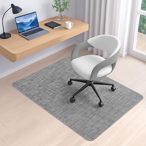 BesWin Office Chair Mat for Hard Floors, 36" x 48" Desk Computer Chair Mat for Wood/Tile Floors, Heavy Duty Non-Slip PVC Hard Floor Protector Mat Desk Rug for Office Home, Grey - color: A Grey, size: 36" x 48"