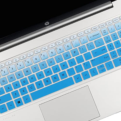 Keyboard Cover for HP 17.3" Laptop 17-cn/cp 17t-cn 17t-cn400 17z-cp000 17-cn4153cl 17-cn3327dx 17-cn2077nr 17-cn3399nr 17-cn4153cl 17-cn4065cl 17-cn3103nr 17-cn0003dx 17-cn3097nr 17-cn3053cl 17t-cn200 - color: GradualBlue(Regular Letters)