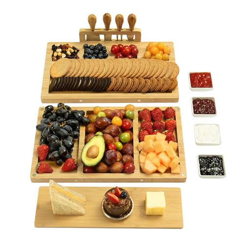 drmvalg Charcuterie Board Cheese Tray Set with Stainless Steel Knives, Slates and Bowls. Gift for Housewarming, Wedding Couple, Bridal Shower (cb001) - size: cb001