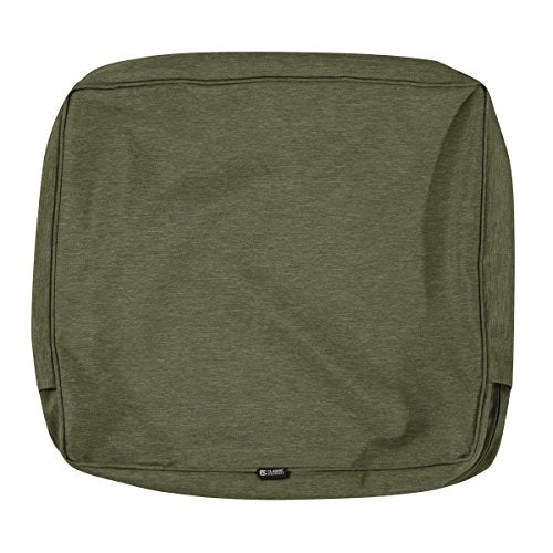 Classic Accessories Montlake Water-Resistant 21 x 20 x 4 Inch Outdoor Back Cushion Slip Cover, Patio Furniture Cushion Cover, Heather Fern Green, Patio Furniture Cushion Covers - color: Heather Fern, size: 21 x 20 x 4 Inch