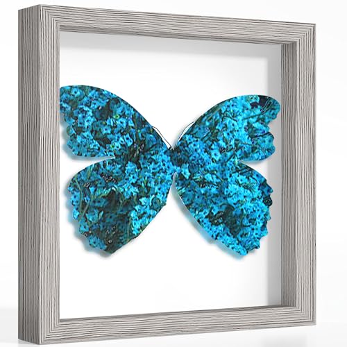 Picrit Shadow Box Frame 12x12, Display Case Box with High Definition Real Glass and Black Back for Memorabilia, Baby Items, Wedding Memories, Crafts, Tickets and Photos, Gray - color: Grey, size: 12x12