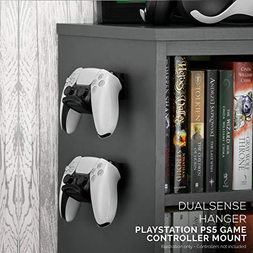 Game Controller Wall Mount (2 Pack) for PS5 DualSense Holder Hanger Stand bracket for Playstation PS5 Gamepad, No Screws, Strong VHB Adhesive (Black), by Brainwavz - color: Wall Mount - 2 pack