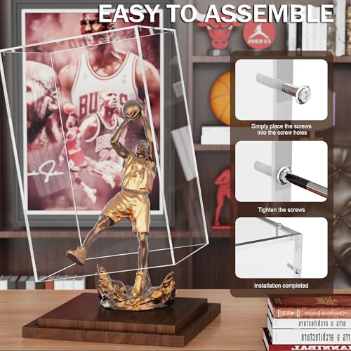 VGMiu Display Cases for Collectibles with Wood Base, Clear Acrylic Display Case Box Showcase for Collectibles, Memorabilia Displays Case for Action Figures Doll Toys - size: Collectibles Case