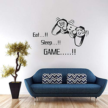 SITAKE Game Room Decor, “EAT Sleep Game Repeat” Boys Room Decorations for Bedroom, Kids Wall Decor and Wall Stickers for Playroom, 22.0 × 22.0 Inch (Style 1)