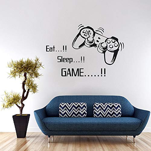SITAKE Game Room Decor, “EAT Sleep Game Repeat” Boys Room Decorations for Bedroom, Kids Wall Decor and Wall Stickers for Playroom, 22.0 × 22.0 Inch (Style 1)
