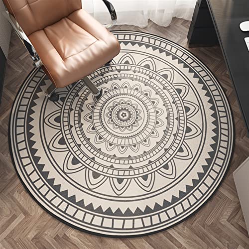 Round Office Chair Mat for Hardwood Floor Computer Gaming Rolling Chair Mat Floor Protector Mat Desk Rug Wood Tile Protection Mat for Office Home, Beige, Diameter 48" - color: Beige, size: Diameter 48"