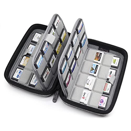 sisma 64 Game Case Compatible with Nintendo 3DS DS Switch Game Cartridges,Game Card Holders Organizer Travel Storage Safekeeping Grey Carry Case - color: Grey 64 Slots