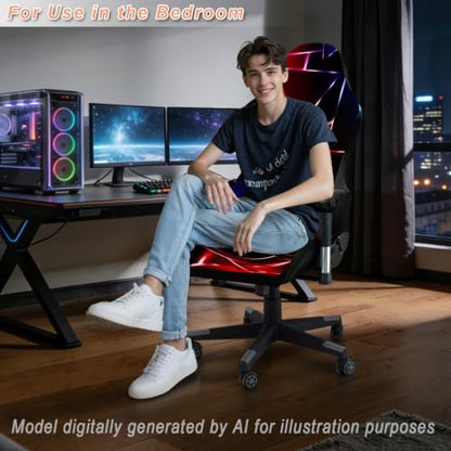 Gaming Chair Covers, 3D Printing Stretchable Soft Non-Slip Easy to Install Gamer Chair Cover with Armrest Cover(No Chair)(I) - color: I