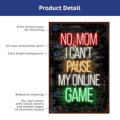 12x8in Neon Metal Game Sign Game Room Hobby Accessories | teen collectibles,retro posters,arcade merch,male novelties - color: PM321003, size: 12" x 8"