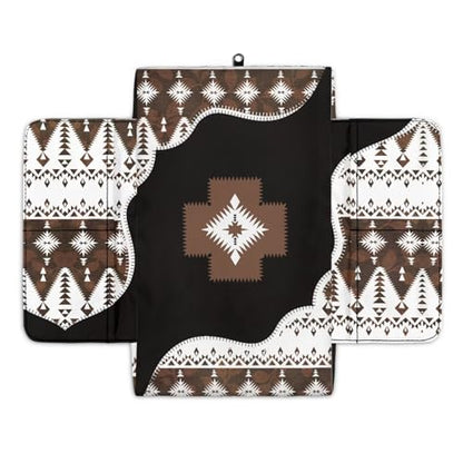 Wanyint Southwest Aztec Black Brown Car Center Console Cover Comfortable Armrest Storage Box Mat Anti-Scratch Middle Console Cover Protective Cover Universal Fit Most Vehicle, SUV, Truck - color: Southwest Aztec Black Brown