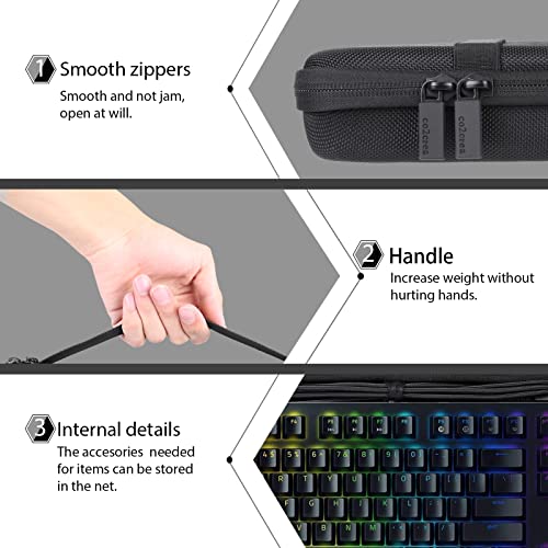 co2CREA Hard Travel Case Replacement for Razer Huntsman Tournament Edition TKL Tenkeyless Gaming Keyboard - size: for TKL Keyboard
