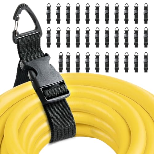 Heavy Duty Extension Cord Holder Organizer (32 Pack black) 17 Inch Adjustable Storage Straps with Triangle Clips Perfect for Garage Organization Workshop Storage and Men's Gadgets ﻿ ﻿ - color: Black(plastic Hook), size: 32-Pack 17''
