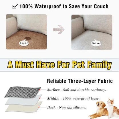 Couch Arm Covers, Sofa Arm Covers, Waterproof Armrest Cover for Sofa, Loveseat, Armchair, Anti-Slip Recliner Arm Cover, Headrest Cover, Arm Chair Covers Set of 2 (Brown, 24"×24") - color: Brown, size: 24" x 24" - 2 pcs