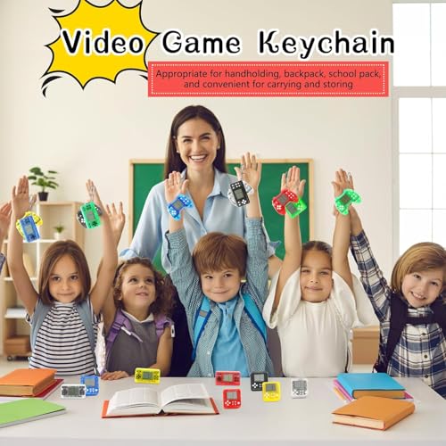 Video Game Party Favors for Kids, Mini Game Keychain Arcade Party Favors Birthday Supplies, Party Supplies for Boys and Girls 6PCS
