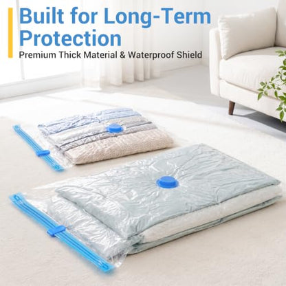 Fygrip Vacuum Storage Bags with Hand Pump, Plastic Packaging Bags, 80% Space Saver Vacuum Seal Bags for Clothing, Travel Lugggage, Blankets, Comforters, 20 Combo