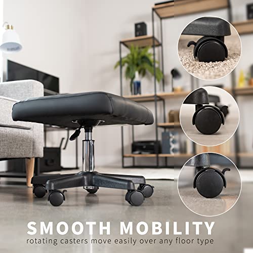VIVO Mobile Under Desk Leg Rest Ottoman Adjustable Foot Stool for Home Office, Black, CHAIR-S04F