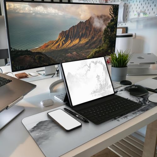 MAY FLOWER Gaming Mouse pad, Large Laptop Mousepad, Full Keyboard Mat, Long Computer Mouse Mat for Home and Office, Anti-Slip Rubber Base, 31.5 x 11.8 Inches (Japanese Cherry Blossom) - color: Japanese Cherry Blossom