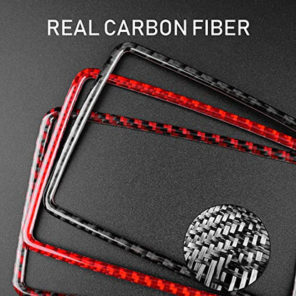 AIRSPEED Carbon Fiber Car Gear Shift Knob Panel Cover Center Console Sticker Interior Trim for Subaru Impreza 2017-2023 Crosstrek 2018-2023 Accessories (Red) - color: Center Panel Cover-Red