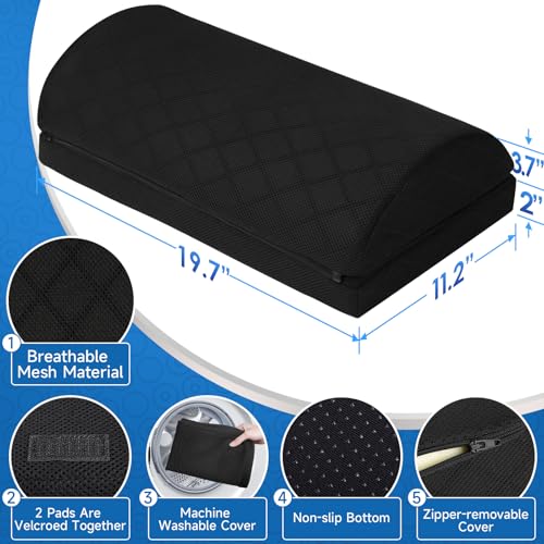 CushZone Foot Rest,Desk & Gaming Accessories,Foot Rest for Under Desk at Work,Comfortable Footrest with 2 Adjustable Heights & Removable Cover, Office Desk Accessories（Black-20 in） - color: Black, size: X-Large