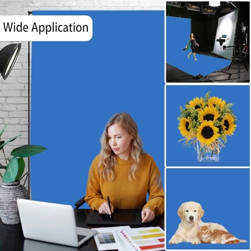 Royal Blue Backdrop, Photo Booth Portrait Photography Backdrops, Studio Blue Screen Backdrop for Photoshoot Streaming Video Shooting, Blue Photo Backdrop 5x7ft - color: Royal Blue, size: 5x7 FT