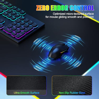 Mouse Pad with Phone Holder, Wireless Charging Desk Mat, RGB Gaming Mousepad Home Office Large Desk Pad with Ultra-Smooth Surface, Non-Slip Base, Waterproof Keyboard Pad,Black with 20W USB C Charger - color: 31.5x15.75"Phone Stand-Black w/PD Charger