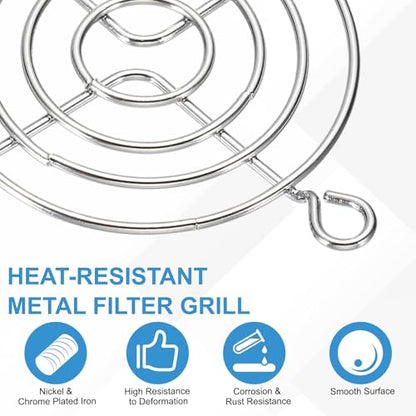 PATIKIL 60mm Fan Finger Grill, 12 Pcs Metal Ventilation Grill Guard Cover with Screws for Industry Workshop Computer Household Refrigerators Air Conditioning, Silver - size: 60mm