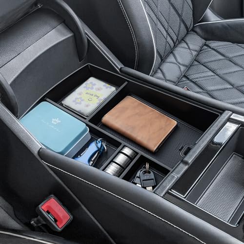 TOPINSTALL 26 New Console Organizer Compatible with 2024-2026 VW Atlas/Atlas Cross Sport Accessories, Armrest Box Storage Console Tray with Coin Holder Insert Interior Accessories - color: 2024+ Armrest tray