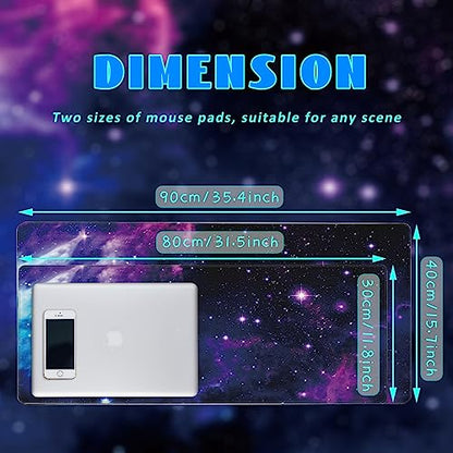 Desk Mat, Galaxy Nebula Universe Space Extended Gaming Mouse Pad Large, Big Mouse Pad with Non-Slip Base and Stitched Edge, Long Computer Keyboard Mouse Mat for Home Office - color: Galaxy Nebula Universe Space, size: 11.8" x 31.5"