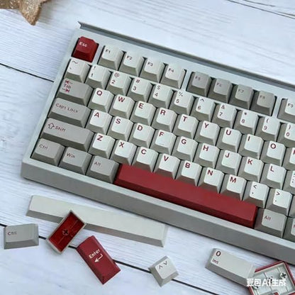 Sumgsn 163 Double Shot Keycaps Cherry Profile Retro 9009 Keycaps Set Fit for 61/64/87/104/108 Cherry Mx Switches ANSI/ISO Mechanical Keyboard - color: Retro Keycaps