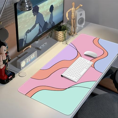 iCasso Desk Mat, XXL Large Mouse Pad with Stitched Edges, Anti-Slip Big Mousepad for Desktop, Keyboard Mat for Computer (Topographic) - color: Colour Topographic