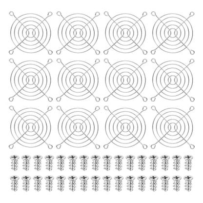 PATIKIL 80mm Fan Finger Grill, 12 Pcs Metal Ventilation Grill Guard Cover with Screws for Industry Workshop Computer Household Refrigerators Air Conditioning, Silver - size: 80mm
