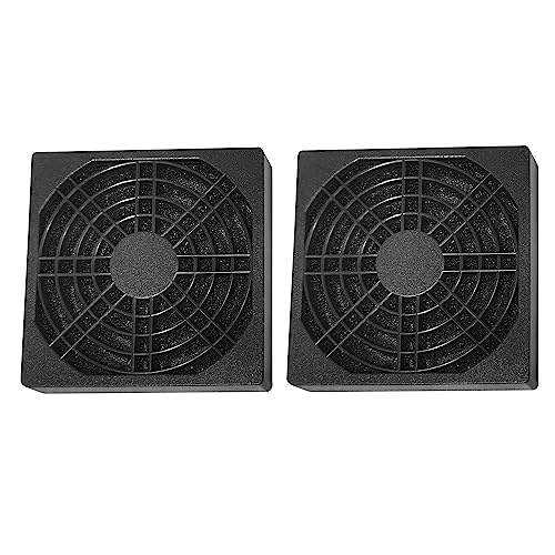uxcell 2 Pack Fan Dust Filter Guard Grill Cover Black Plastic Computer Mesh for 80mm PC Case Fan
