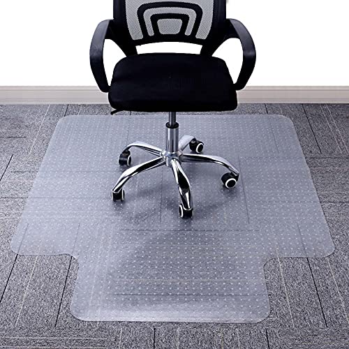 AiBOB Chair Mat for Low Pile Carpet Floors, Flat Without Curling, 60 X 46 in, Office Carpeted Floor Mats for Computer Chairs Desk - color: Clear, size: 46'' * 60'' with lip