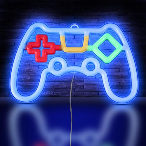 Vicloon Gamer Neon Sign, Game Controller Shape Neon Light- USB/Battery Powered LED Wall Light for Gaming Room Decor & Retro Arcade Gifts for Teens and Boys - color: Game Controller Neon Light